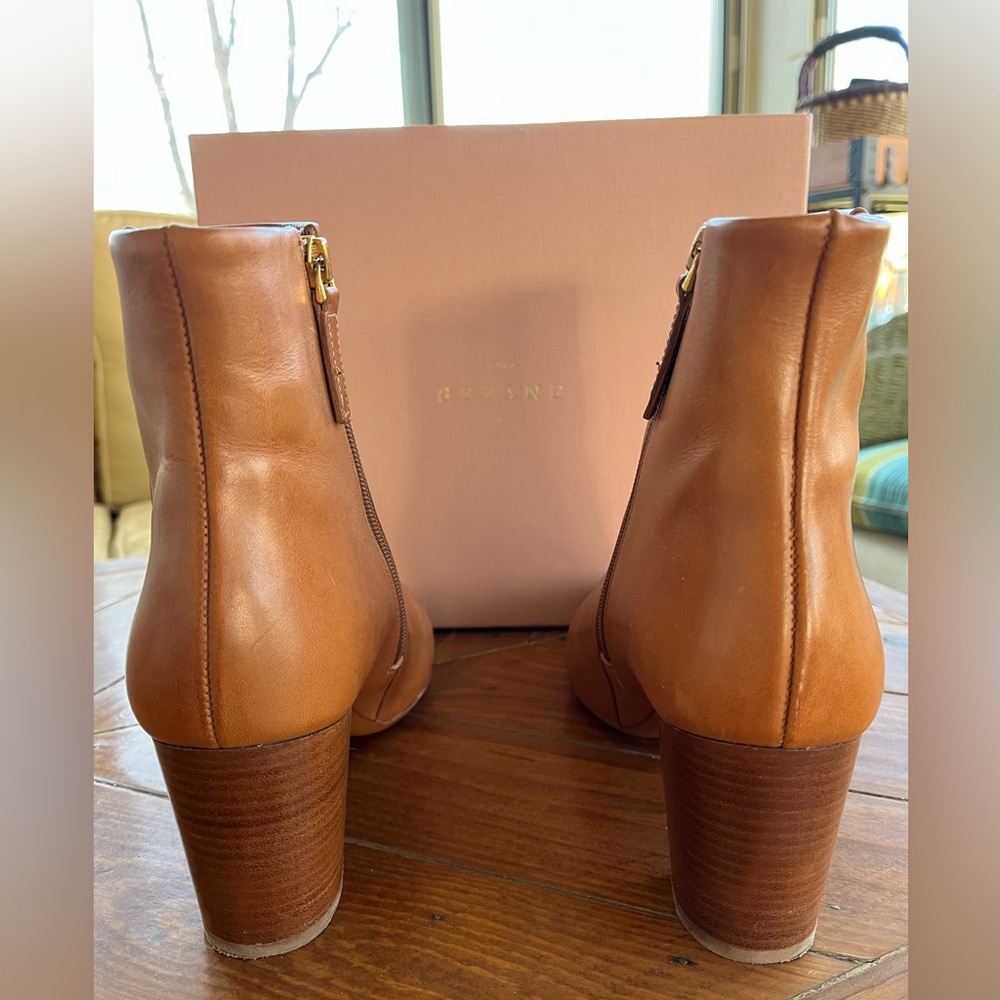 Sezane Tan Leather Ankle Boots - Picture 5 of 5